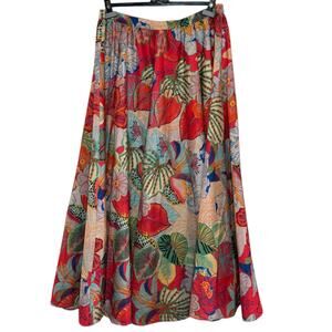 Calypso St Barth Tropical Floral Print Size XL Long Maxi Skirt